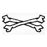 crossed bones icon personalized photo card