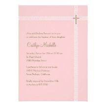 Crossed Corner Baptism/Christening Invitation
