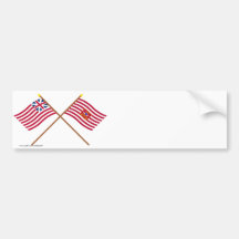 Crossed Grand Union and Sheldon's Horse Flags Bumper Sticker