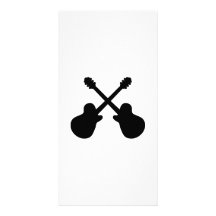 Crossed guitars photo cards