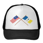 Crossed Malaysia and Penang flags Hat