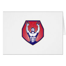 Crossfit Training Athlete Rings Retro Card