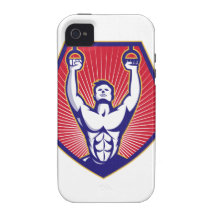 Crossfit Training Athlete Rings Retro Case-Mate iPhone 4 Cases
