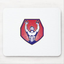 Crossfit Training Athlete Rings Retro Mouse Pads