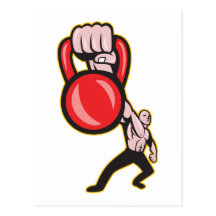 Crossfit Training Lifting Kettlebell Front Post Card