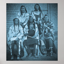 Crow Indian Chiefs Fargo Dakota Territory Cyan