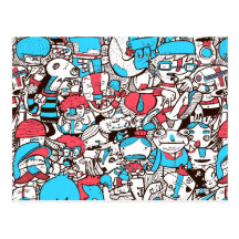 Crowded 1 postcard