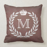 Crown Monogram Throw Pillow