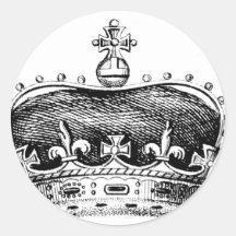 Crown Round Stickers
