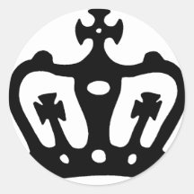 Crown Round Stickers
