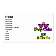 Crown Sunglasses Keep Calm And Tattle On Business Cards