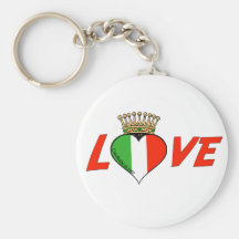 Crowned Italian Love Key Chain