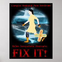 CRPS/RSD Fix It! Black & Red Shimmer Txt  Print