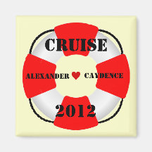 Cruise-Bride & Groom Life Preserver Refrigerator Magnet