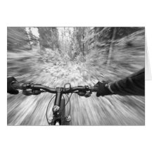 Cruising down a buff section of singletrack 2 greeting cards
