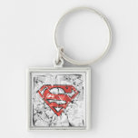 Crumpled Comic Superman Logo Keychain