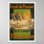 Crush the Prussian--Buy a bond--3rd Liberty Loan Print