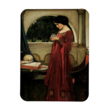 Crystal Ball, JW Waterhouse, Vintage Victorian Art Rectangle Magnet