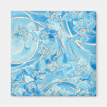 Crystal Blue Jasmines Magnet