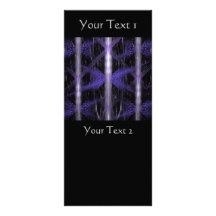 Crystal Burst. Fractal Art in Black and Purple Rack Card
