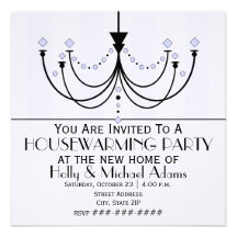 Crystal Chandelier Housewarming Party Invitation