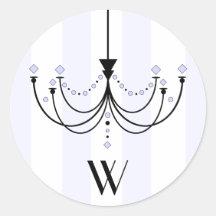 Crystal Chandelier Monogrammed Sticker