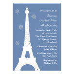 Crystal Snowflakes in Paris (blue) Personalised Invites