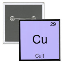 Cu - Cult Funny Chemistry Element Symbol T-Shirt Pinback Button