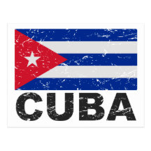 Cuba Vintage Flag Post Card
