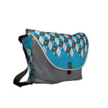 Cube Pattern Optical Illusion Aqua Coal bag Messenger Bag