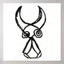Cubist Bull Print