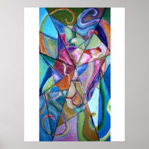 cubist heart poster