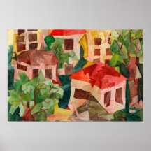 Cubist Houses Poster