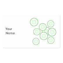 Cucumber slices. business card