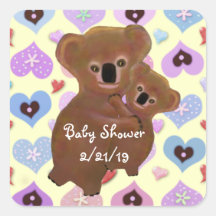 Cuddly Koala Baby Shower Save Date Stickers