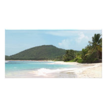 Culebra's Flamenco Beach Puerto Rico Customized Photo Card