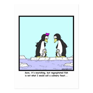 Culinary Feast: Penguin cartoon Post Card
