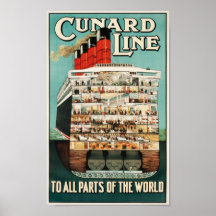 Cunard Line (To all Parts of the World) Poster