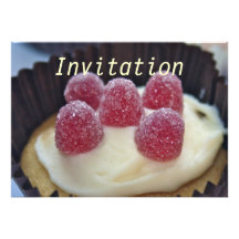 Cup Cake with Jellies on top Invitation
