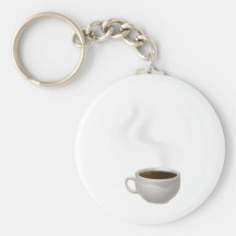 Cup of Steaming Coffee Keychains