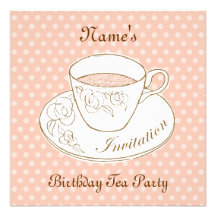 Cup of Tea Invitation, personalised