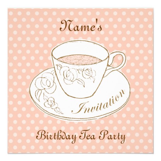 Cup of Tea Invitation, personalised