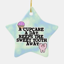 Cupcake A Day Sweet Tooth Away Christmas Ornament