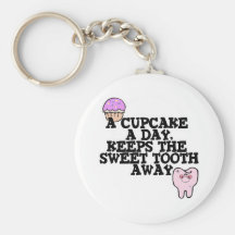 Cupcake A Day Sweet Tooth Away Keychain