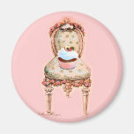Cupcake and Chair Vintage Style Magnet