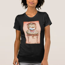 Cupcake and Chair Vintage Style Womens Tee Shirt t-shirts