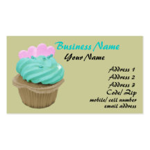 Cupcake and Hearts Business Card