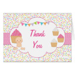 Cupcake Baby Sprinkle Thank You Greeting Cards