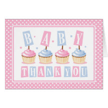 Cupcake Baby Thank You Note Card