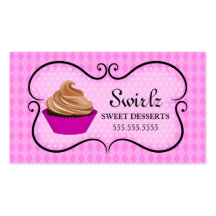 Cupcake Bakery Pink Business Cards